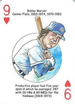 2012 Hero Decks New York Yankees Baseball Heroes Playing Cards (7th Edition) #9♥ Bobby Murcer Front