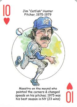 2012 Hero Decks New York Yankees Baseball Heroes Playing Cards (7th Edition) #10♥ Catfish Hunter Front