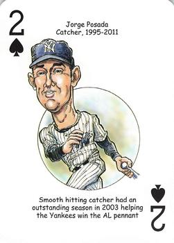 2012 Hero Decks New York Yankees Baseball Heroes Playing Cards (7th Edition) #2♠ Jorge Posada Front