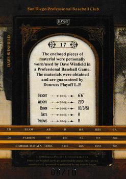 2008 Playoff Prime Cuts - Dual Materials #17 Dave Winfield Back
