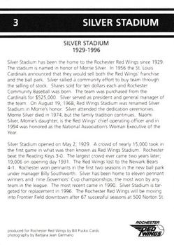 1995 Rochester Red Wings #3 Silver Stadium Back