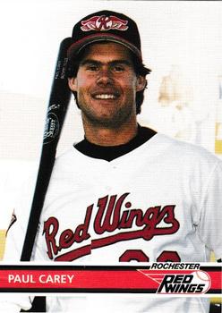 1995 Rochester Red Wings #9 Paul Carey Front