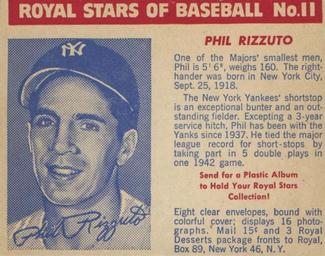 1950-52 Royal Stars of Baseball - Blue-Tinted #11 Phil Rizzuto Front