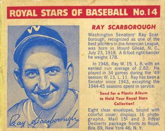 1950-52 Royal Stars of Baseball - Blue-Tinted #14 Ray Scarborough Front