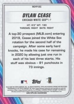 2020 Bowman - Chrome Rookie of the Year Favorites Mojo Refractor #ROYF-DC Dylan Cease Back