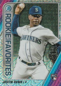 2020 Bowman - Chrome Rookie of the Year Favorites Mojo Refractor #ROYF-JD Justin Dunn Front