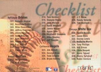 1996 Ultra - Checklists (Series Two) #1 Albert Belle Back