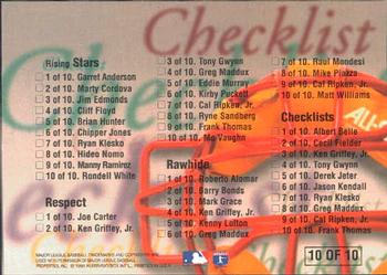 1996 Ultra - Checklists (Series Two) #10 Frank Thomas Back