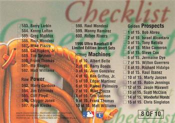 1996 Ultra - Checklists (Series Two) Gold Medallion #8 Greg Maddux Back