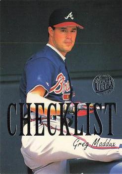 1996 Ultra - Checklists (Series Two) Gold Medallion #8 Greg Maddux Front