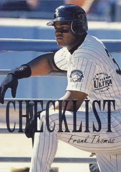 1996 Ultra - Checklists (Series Two) Gold Medallion #10 Frank Thomas Front
