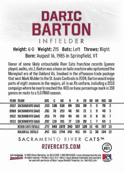 2020 Choice Sacramento River Cats Legends #01 Daric Barton Back