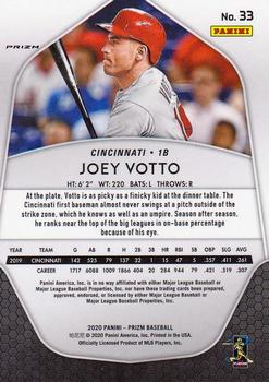 2020 Panini Prizm - Red, White and Blue Prizm #33 Joey Votto Back