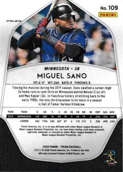 2020 Panini Prizm - Red, White and Blue Prizm #109 Miguel Sano Back