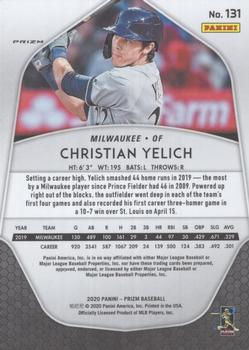 2020 Panini Prizm - Red, White and Blue Prizm #131 Christian Yelich Back