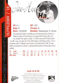 2010 MultiAd Peoria Chiefs #10 Jae-Hoon Ha Back