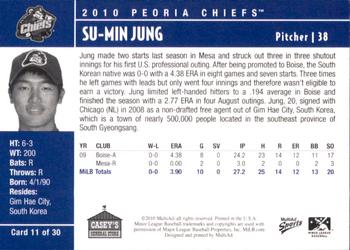 2010 MultiAd Peoria Chiefs SGA #11 Su-Min Jung Back
