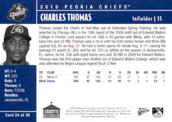 2010 MultiAd Peoria Chiefs SGA #24 Charles Thomas Back