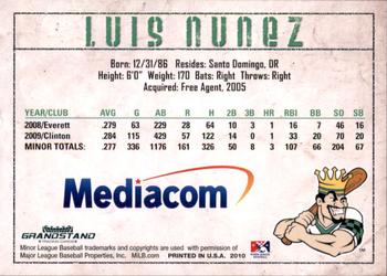 2010 Grandstand Clinton LumberKings Update 2 #NNO Luis Nunez Back