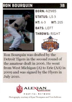 2010 Schaumburg Flyers #NNO Ron Bourquin Back