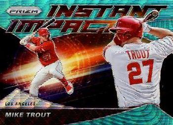 2020 Panini Prizm - Instant Impact Teal Wave Prizm #II-4 Mike Trout Front
