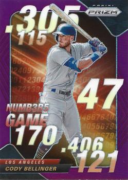 2020 Panini Prizm - Numbers Game Purple Prizm #NG-3 Cody Bellinger Front