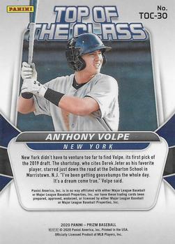 2020 Panini Prizm - Top of The Class #TOC-30 Anthony Volpe Back