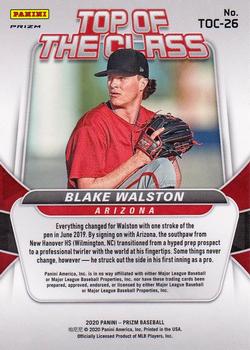 2020 Panini Prizm - Top of The Class Silver Prizm #TOC-26 Blake Walston Back