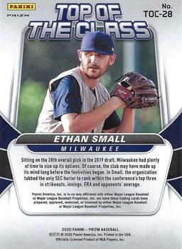 2020 Panini Prizm - Top of The Class Silver Prizm #TOC-28 Ethan Small Back