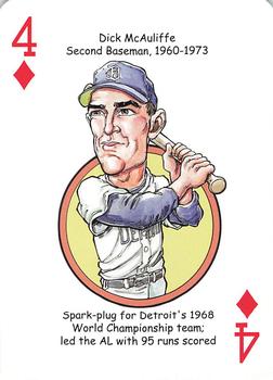 2013 Hero Decks Detroit Tigers Baseball Heroes Playing Cards #4♦ Dick McAuliffe Front