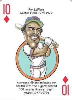 2013 Hero Decks Detroit Tigers Baseball Heroes Playing Cards #10♦ Ron LeFlore Front