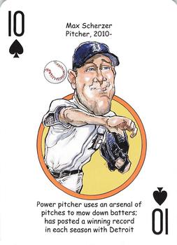 2013 Hero Decks Detroit Tigers Baseball Heroes Playing Cards #10♠ Max Scherzer Front