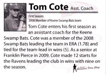 2010 Keene Swamp Bats #NNO Tom Cote Back