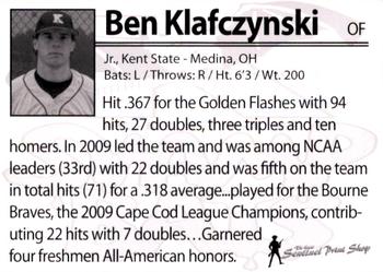 2010 Keene Swamp Bats #NNO Ben Klafczynski Back