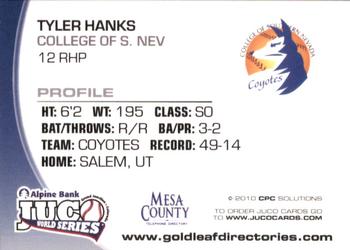 2010 Juco World Series Southern Nevada Coyotes #NNO Tyler Hanks Back