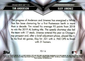 2020 Finest - Finest Duals #FD-14 Tim Anderson / Eloy Jimenez Back