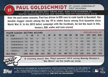 2020 Topps Big League - Blue #89 Paul Goldschmidt Back