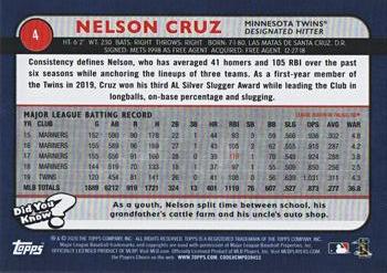 2020 Topps Big League - Orange #4 Nelson Cruz Back