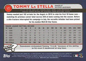 2020 Topps Big League - Orange #12 Tommy La Stella Back
