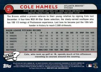 2020 Topps Big League - Orange #21 Cole Hamels Back