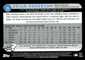 2020 Topps Big League - Orange #25 Brian Anderson Back
