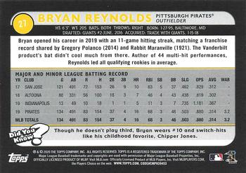 2020 Topps Big League - Orange #27 Bryan Reynolds Back