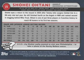 2020 Topps Big League - Orange #28 Shohei Ohtani Back