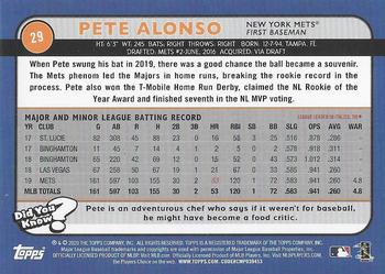 2020 Topps Big League - Orange #29 Pete Alonso Back