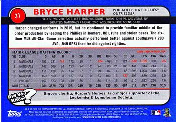 2020 Topps Big League - Orange #31 Bryce Harper Back