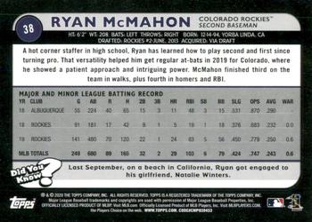 2020 Topps Big League - Orange #38 Ryan McMahon Back
