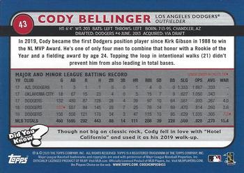 2020 Topps Big League - Orange #43 Cody Bellinger Back