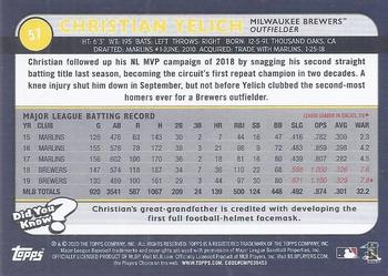 2020 Topps Big League - Orange #57 Christian Yelich Back