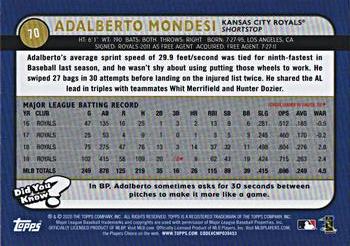 2020 Topps Big League - Orange #70 Adalberto Mondesi Back