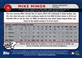 2020 Topps Big League - Orange #76 Mike Minor Back